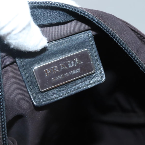 PRADA Shoulder Bag Nylon Black Silver Auth 137625