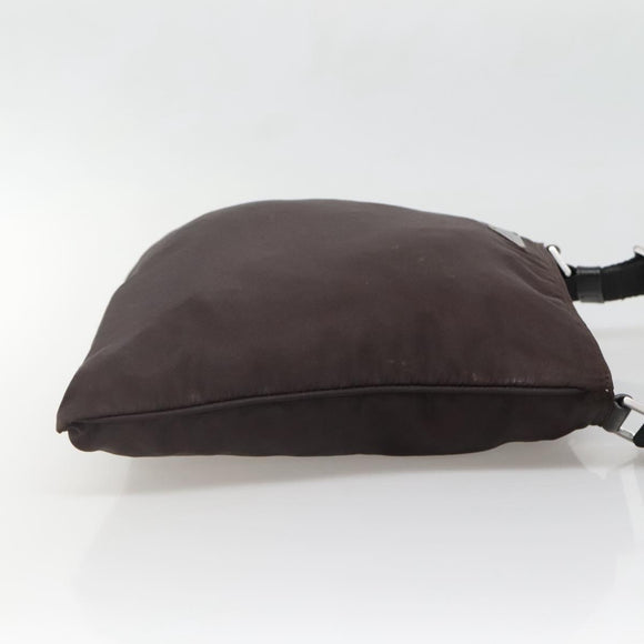 PRADA Shoulder Bag Nylon Black Silver Auth 137625