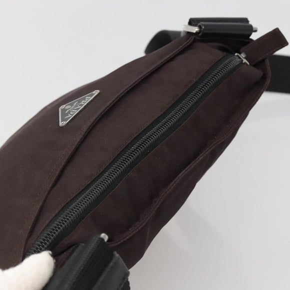 PRADA Shoulder Bag Nylon Black Silver Auth 137625