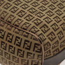 FENDI Zucchino Canvas Shoulder Bag Beige Brown Auth 137627-17