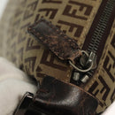 FENDI Zucchino Canvas Shoulder Bag Beige Brown Auth 137627-10