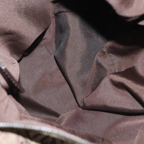 FENDI Zucchino Canvas Shoulder Bag Beige Brown Auth 137627