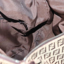 FENDI Zucchino Canvas Shoulder Bag Beige Brown Auth 137627-19