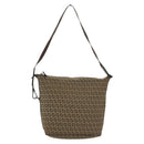FENDI Zucchino Canvas Shoulder Bag Beige Brown Auth 137627-13