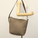 FENDI Zucchino Canvas Shoulder Bag Beige Brown Auth 137627-22