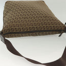 FENDI Zucchino Canvas Shoulder Bag Beige Brown Auth 137627-6