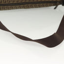 FENDI Zucchino Canvas Shoulder Bag Beige Brown Auth 137627-8