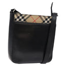BURBERRY Shoulder Bag Leather Black Auth 137630-1