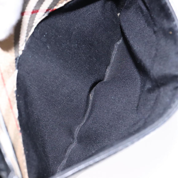 BURBERRY Shoulder Bag Leather Black Auth 137630