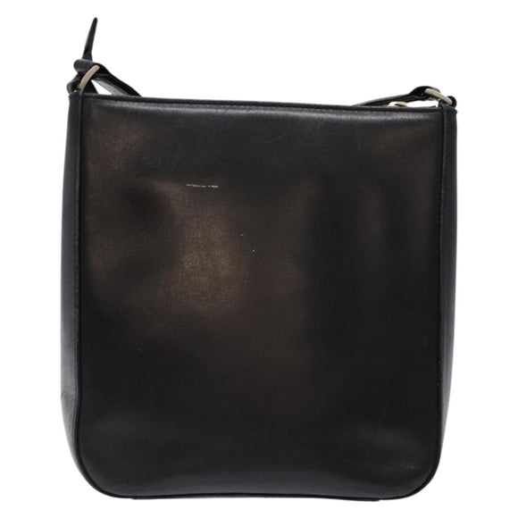 BURBERRY Shoulder Bag Leather Black Auth 137630