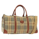 Burberrys Nova Check Boston Bag PVC 2way Beige Auth 137639-1