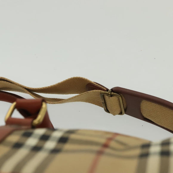 Burberrys Nova Check Boston Bag PVC 2way Beige Auth 137639