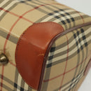 Burberrys Nova Check Boston Bag PVC 2way Beige Auth 137639-10