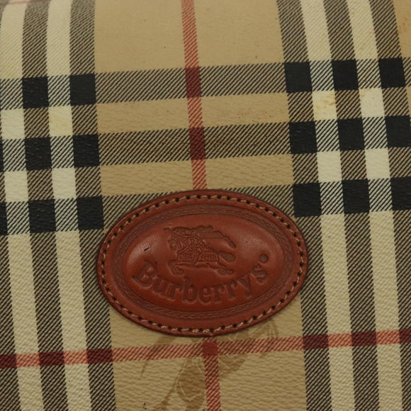 Burberrys Nova Check Boston Bag PVC 2way Beige Auth 137639