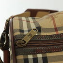 Burberrys Nova Check Boston Bag PVC 2way Beige Auth 137639-11