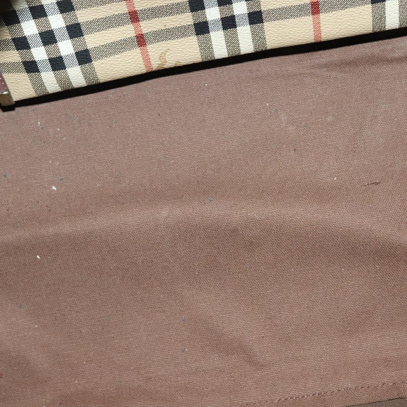 Burberrys Nova Check Boston Bag PVC 2way Beige Auth 137639