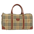 Burberrys Nova Check Boston Bag PVC 2way Beige Auth 137639-13