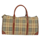 Burberrys Nova Check Boston Bag PVC 2way Beige Auth 137639-2