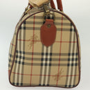 Burberrys Nova Check Boston Bag PVC 2way Beige Auth 137639-3