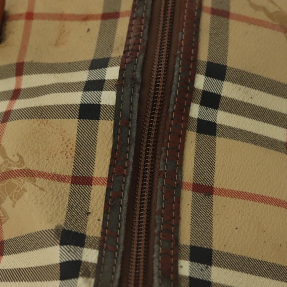 Burberrys Nova Check Boston Bag PVC 2way Beige Auth 137639