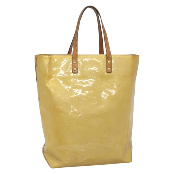 LOUIS VUITTON Monogram Vernis Reade MM Hand Bag Beige M91141 LV Auth 137641
