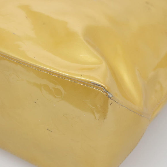 LOUIS VUITTON Monogram Vernis Reade MM Hand Bag Beige M91141 LV Auth 137641