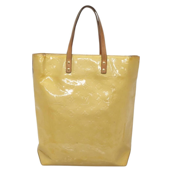 LOUIS VUITTON Monogram Vernis Reade MM Hand Bag Beige M91141 LV Auth 137641