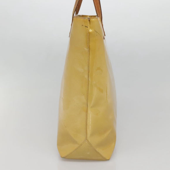 LOUIS VUITTON Monogram Vernis Reade MM Hand Bag Beige M91141 LV Auth 137641