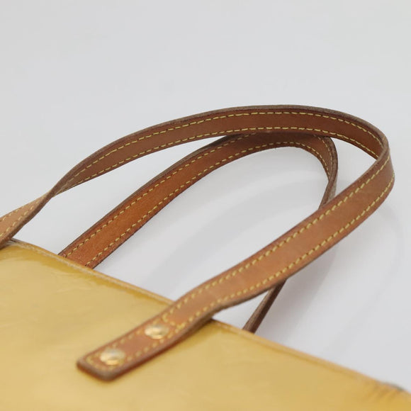 LOUIS VUITTON Monogram Vernis Reade MM Hand Bag Beige M91141 LV Auth 137641