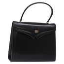 GIVENCHY Hand Bag Leather Black Gold Auth 137645-1