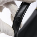 GIVENCHY Hand Bag Leather Black Gold Auth 137645-8