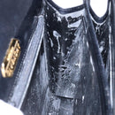 GIVENCHY Hand Bag Leather Black Gold Auth 137645-11