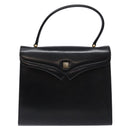 GIVENCHY Hand Bag Leather Black Gold Auth 137645-13