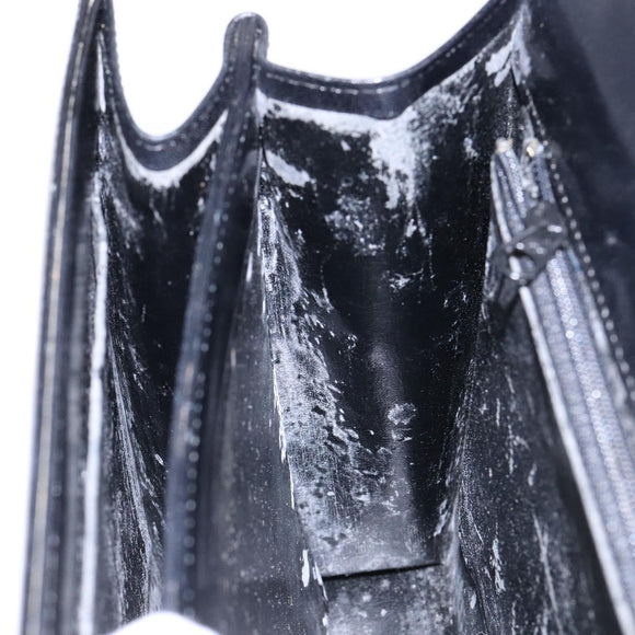 GIVENCHY Hand Bag Leather Black Gold Auth 137645