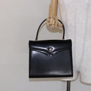 GIVENCHY Hand Bag Leather Black Gold Auth 137645-23