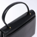 GIVENCHY Hand Bag Leather Black Gold Auth 137645-6
