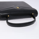 GIVENCHY Hand Bag Leather Black Gold Auth 137645-7