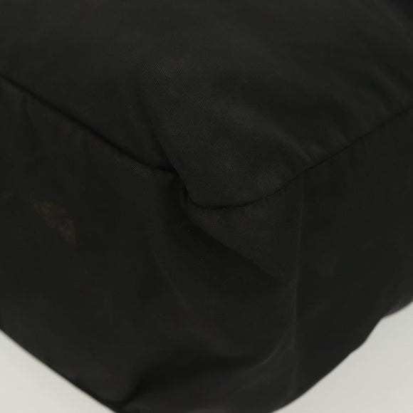 PRADA Hand Bag Nylon Black Silver Auth 137647