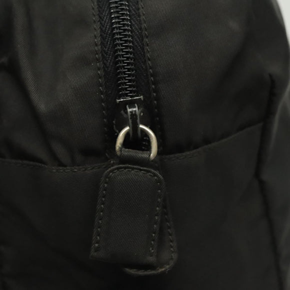 PRADA Hand Bag Nylon Black Silver Auth 137647