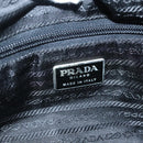 PRADA Hand Bag Nylon Black Silver Auth 137647-19