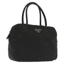 PRADA Hand Bag Nylon Black Silver Auth 137647-1
