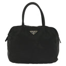 PRADA Hand Bag Nylon Black Silver Auth 137647-13