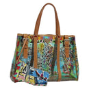 PRADA Tote Bag Vinyl Leather Clear Multicolor Silver BR2515 Auth 137653-1