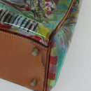 PRADA Tote Bag Vinyl Leather Clear Multicolor Silver BR2515 Auth 137653-9