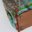 PRADA Tote Bag Vinyl Leather Clear Multicolor Silver BR2515 Auth 137653-15