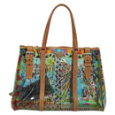 PRADA Tote Bag Vinyl Leather Clear Multicolor Silver BR2515 Auth 137653-13