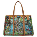 PRADA Tote Bag Vinyl Leather Clear Multicolor Silver BR2515 Auth 137653-2
