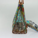 PRADA Tote Bag Vinyl Leather Clear Multicolor Silver BR2515 Auth 137653-3
