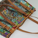 PRADA Tote Bag Vinyl Leather Clear Multicolor Silver BR2515 Auth 137653-6