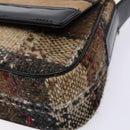 BURBERRY Nova Check Shoulder Bag Wool Beige Auth 137662-9
